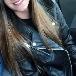 Michael Kors biker leather jacket